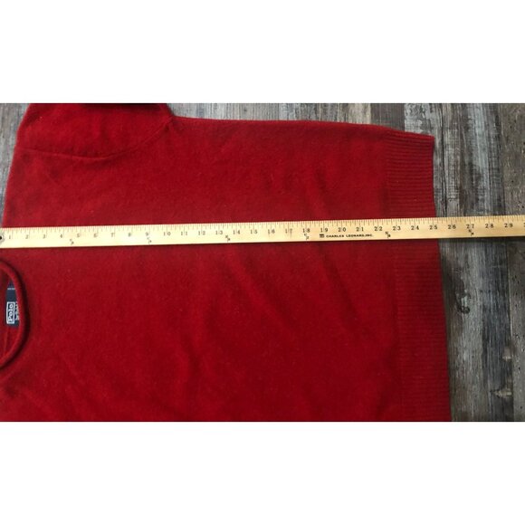 Polo Ralph Lauren Lambswool Sweater Mens Medium Red Crewneck Long Sleeve - Picture 6 of 6